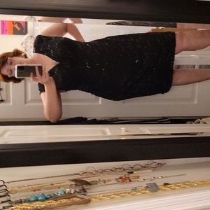 Lauren  by Ralph Lauren blk stretch lace/sequin dress